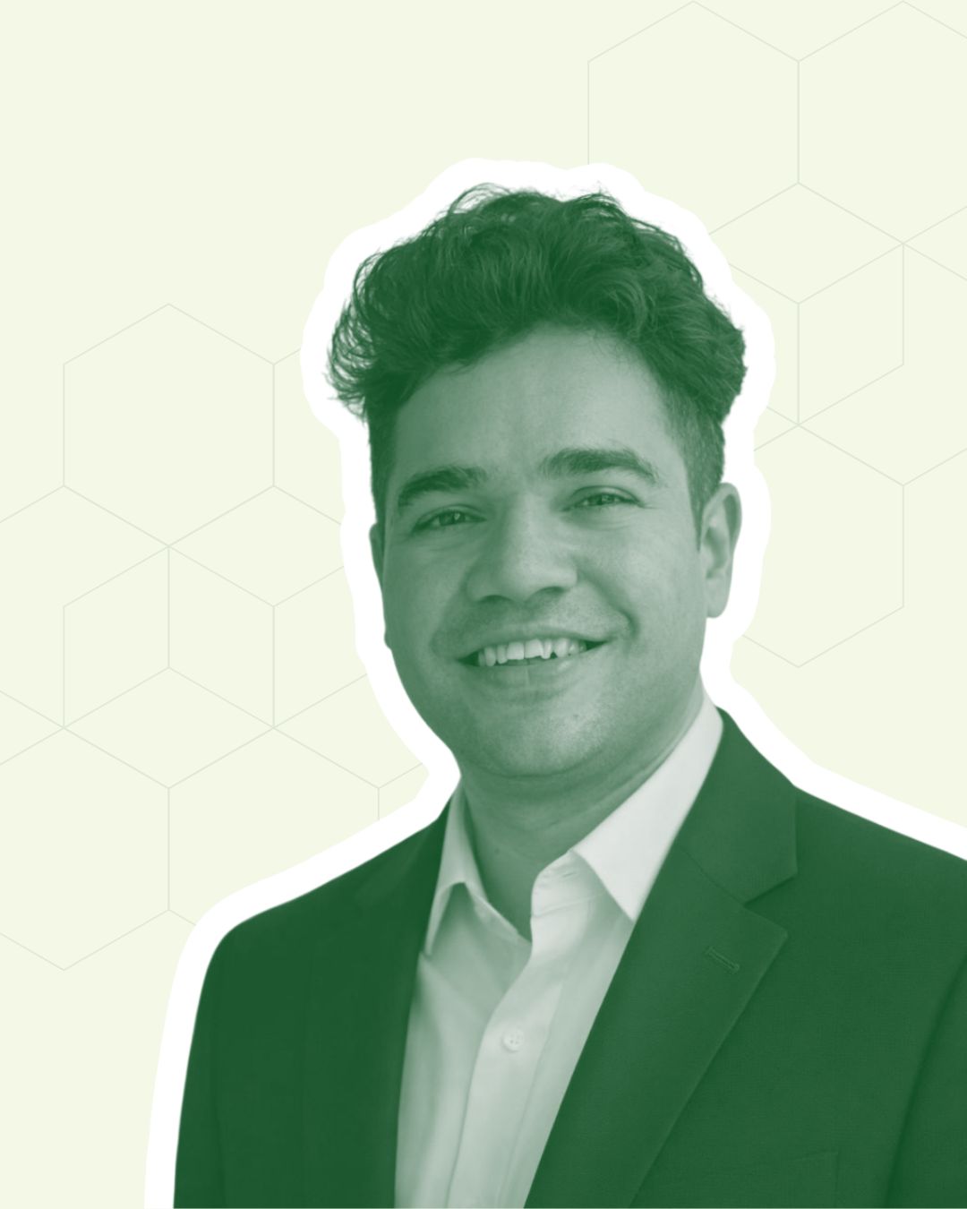 Person in suit with abstract background